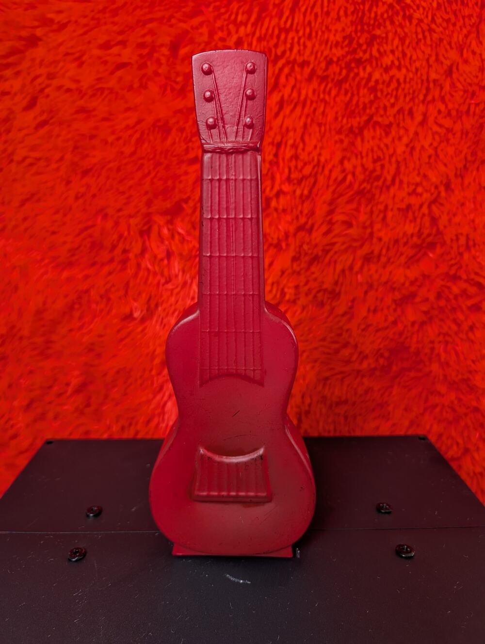 Vintage Red Glass Guitar w/Marbles Home Dopamine Decor